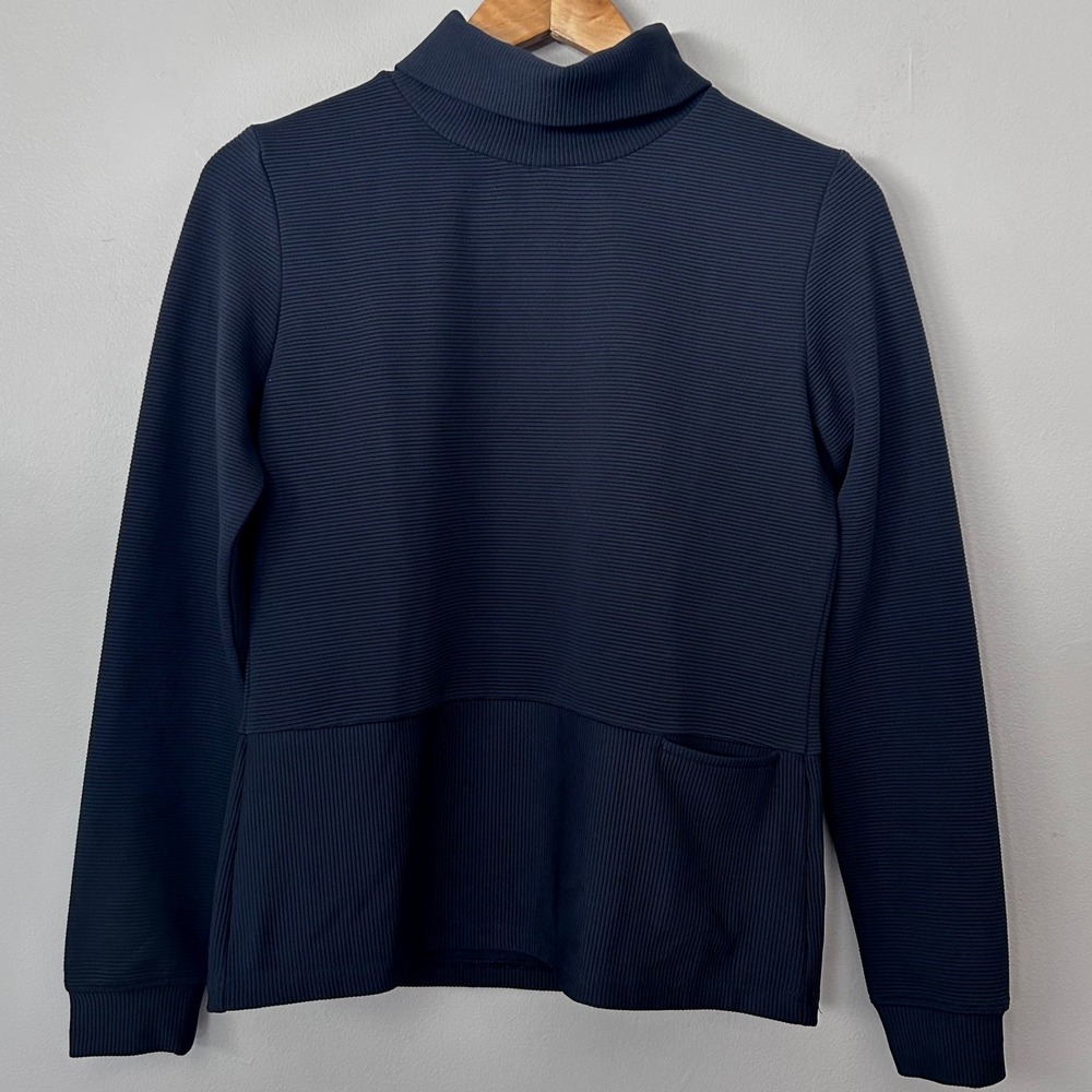 FootJoy Golf Pullover Womens S Black Ribbed Mock Neck Long Sleeve Performance